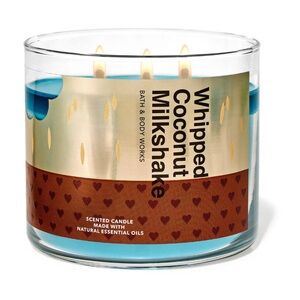 Bath & Body Works Whipped Coconut Milkshake Candle - Blue and Gold